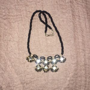 Reflective black beaded necklace